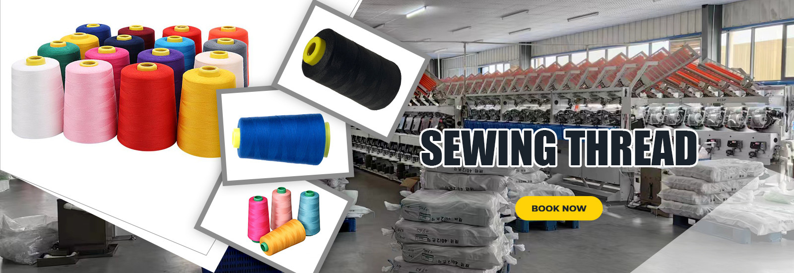qualité fil de couture tourné par 100 de polyester usine